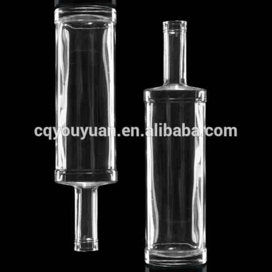 Round Shape White Glass Bottles For Liquor Vodka Glass Bottle 1L