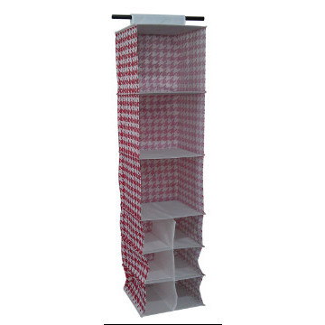 Pink & White Checked Hanging Organizer