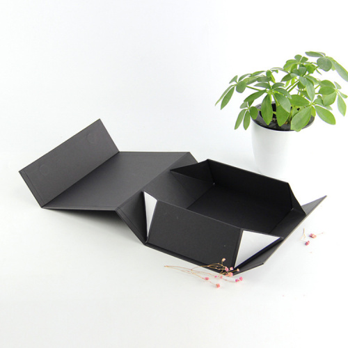 custom magnetic foldable black cosmetic packaging box