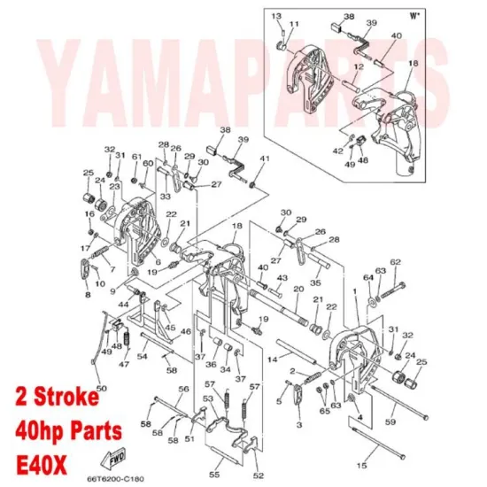 65W-43311-00-4D Swivel Bracket for Yamaha Hidea Parsun Seatan 2 Stroke 40HP Outboard Engine