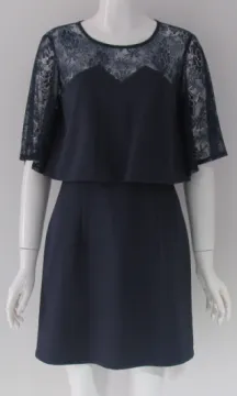 Pretty Steps new 2016 summer women fashion chiffon casual dress lace half sleeve elegant one piece dress