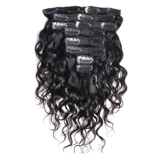Indian water wave human hair extension 10A grade 613 human hair bundles clip in hair