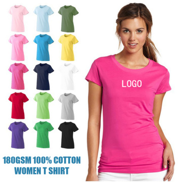 Camisetas de mujer coloreada de algodón puro