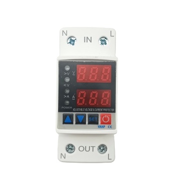 IP20 63A Adjustable Voltage and Current Protector for AC230-300V with Over-Voltage and Under-Voltage Protection - CE and ROHS Certified