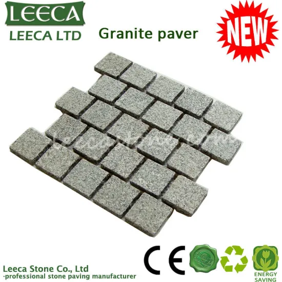 Light grey running bond mesh paving stone