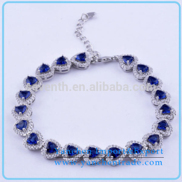 Top Fashion Heart Shaped Blue Sapphire Stone Smart Bracelet Wholesale In Lowest Price