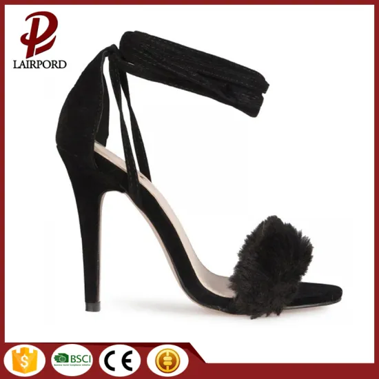 fashionable high heel suede strap women sandals
