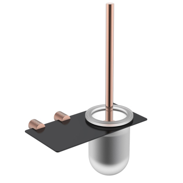 Factory Price Brass SUS304 Wall-Mounted Black Toilet Brush and Holder Set