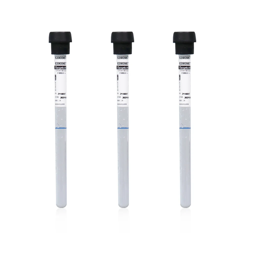 Tube ESR de récipient de prélèvement de sang médical jetable du fabricant avec du citrate de sodium pour l'examen du taux de sédimentation des hémocytes