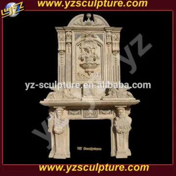 indoor antique nature stone freestanding fireplace surround for sale