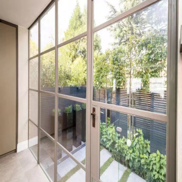 FASEC Slim Black Steel Framed Interior Door with Glazing and Top Hardware