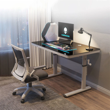 Premium Glass Gaming Computer Desk with Adjustable Height