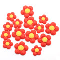 Latest Design 20mm Resin Red Flower Nail Art Craft Slime Resin Charms