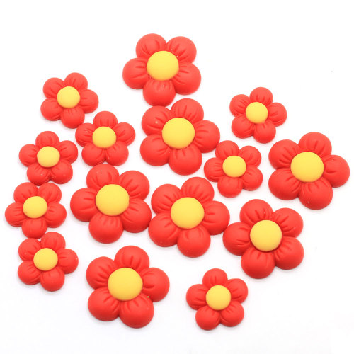 Neuestes Design 20mm Resin Red Flower Nail Art Craft Schleimharz Charms