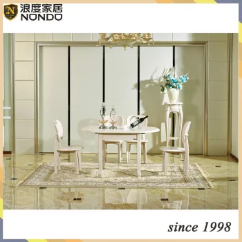2015 new dining sets design round solid wood dining table 9818