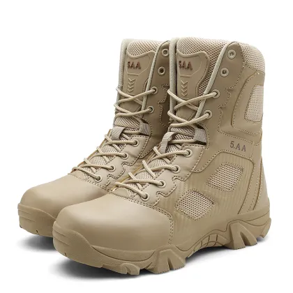 Large Size Autumn New High Top Martin Boots for Men - Tactical Outdoor Hiking Shoes