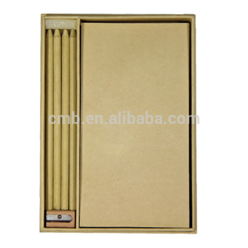 Natural Business Memo Notepad with Pencils for Office