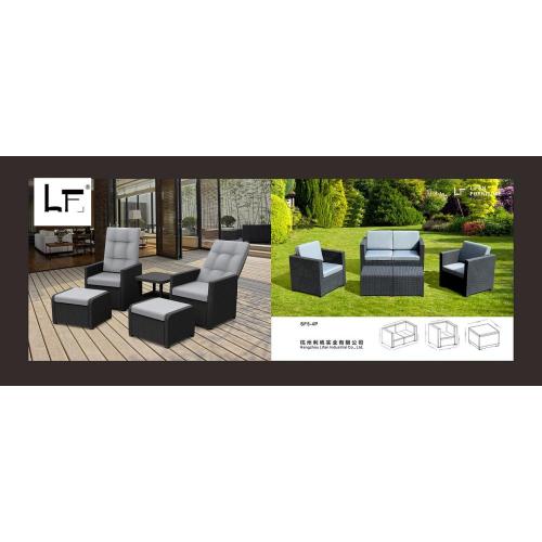 wholesale retailer 5pcs outdoor garden rattan sofa set