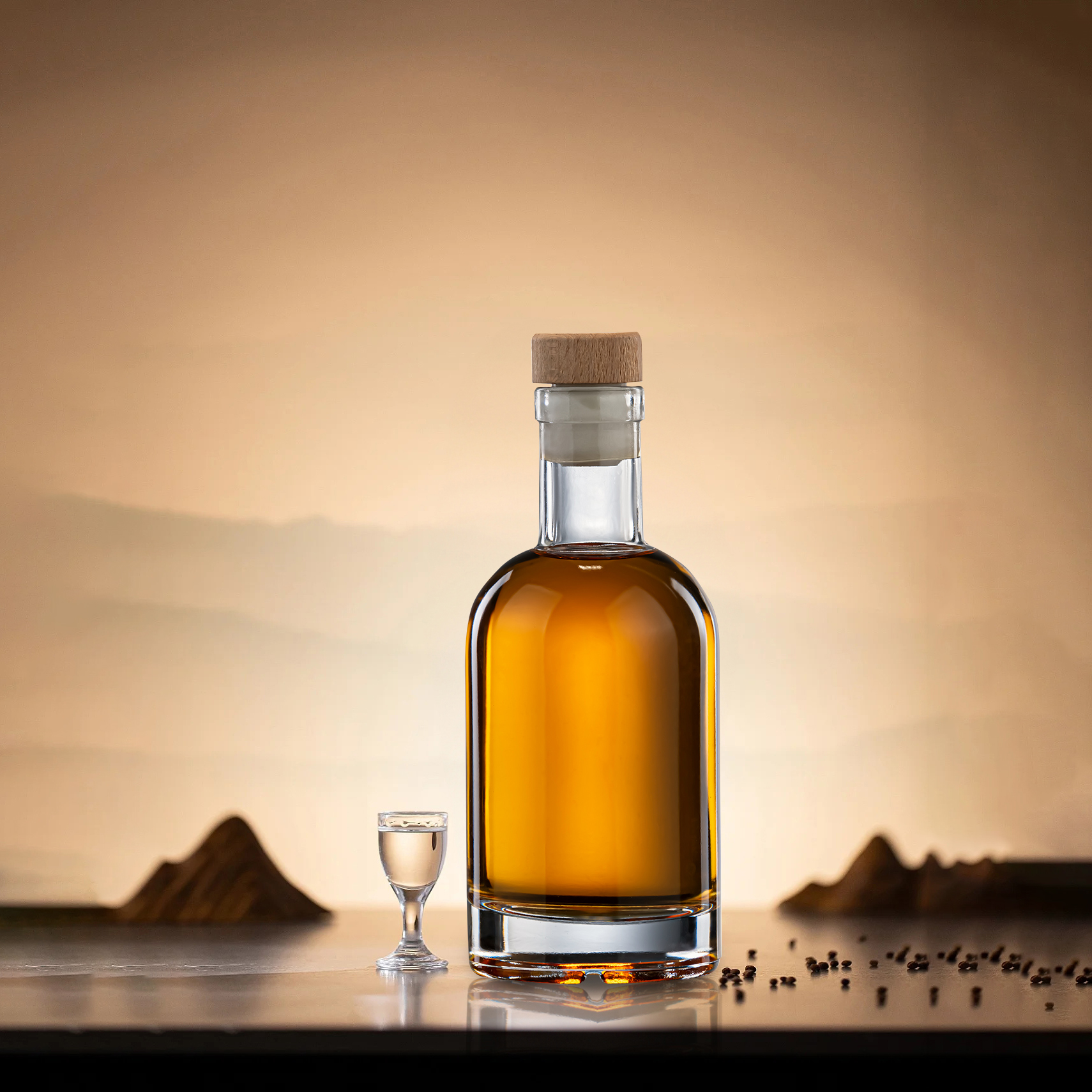 600ml Vodka Alcohol Glass Bottle
