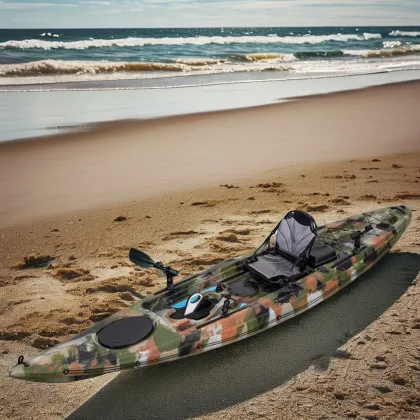 1-Person 13.5FT Tri-Power Electric Inflatable Kayak for Ocean Rowing & Bass Fishing