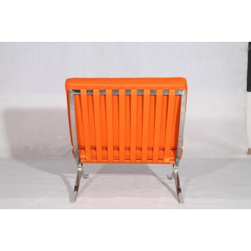 Orange Lieder Barcelona Pavillion Chair Reproduktioun