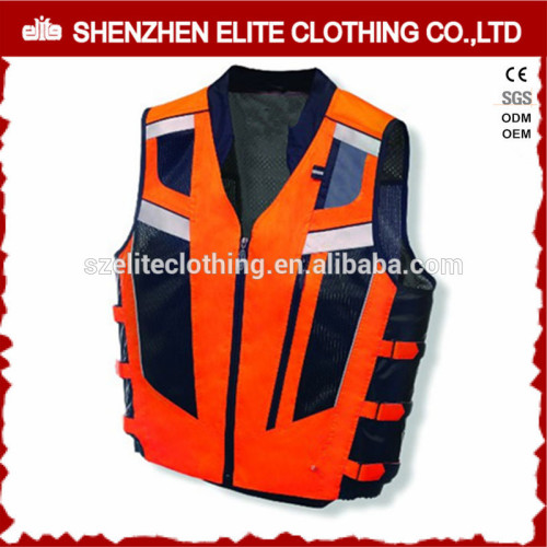 Cheap Wholesale Custom Made Orange Reflective Safety Work Vest