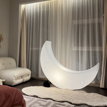 New moon lamp designer net red living room bedroom model room reclining chair can sit people atmosphere crescent floor lamp