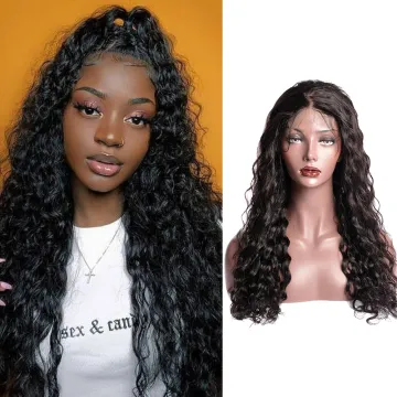 Wholesale Brazilian Virgin Remy Hair Water Wave Wig, 150% Density Raw Unprocessed 4x4 Transparent Lace Front Wig