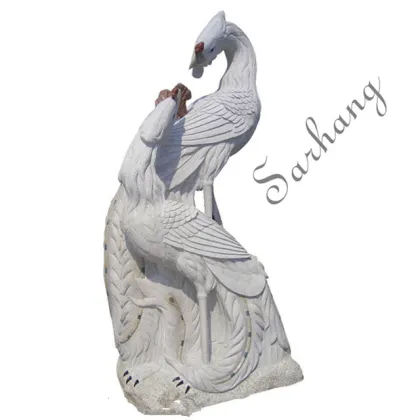 Hot sale natural stone carving marble phoenix bird statue