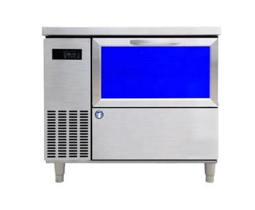 Blue LED Light Cube Ice Maker Machine - Stainless Steel Commercial Under Counter