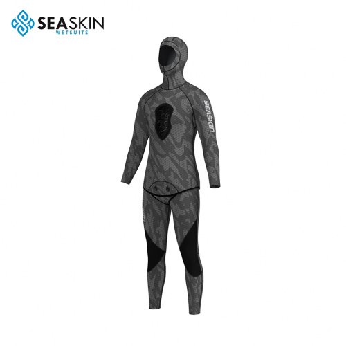 Seaskin 3MM Camouflage 2pcs Hoodie Camo Spearfishing Wetsuit