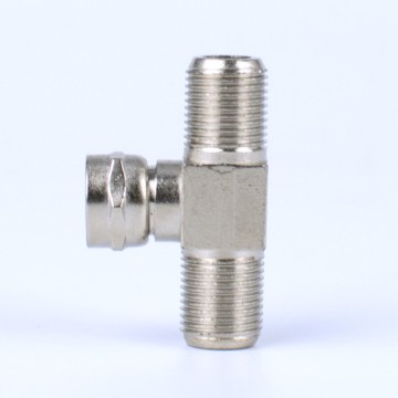 T-Type F Male to 2 F Female TV Connector Adapter