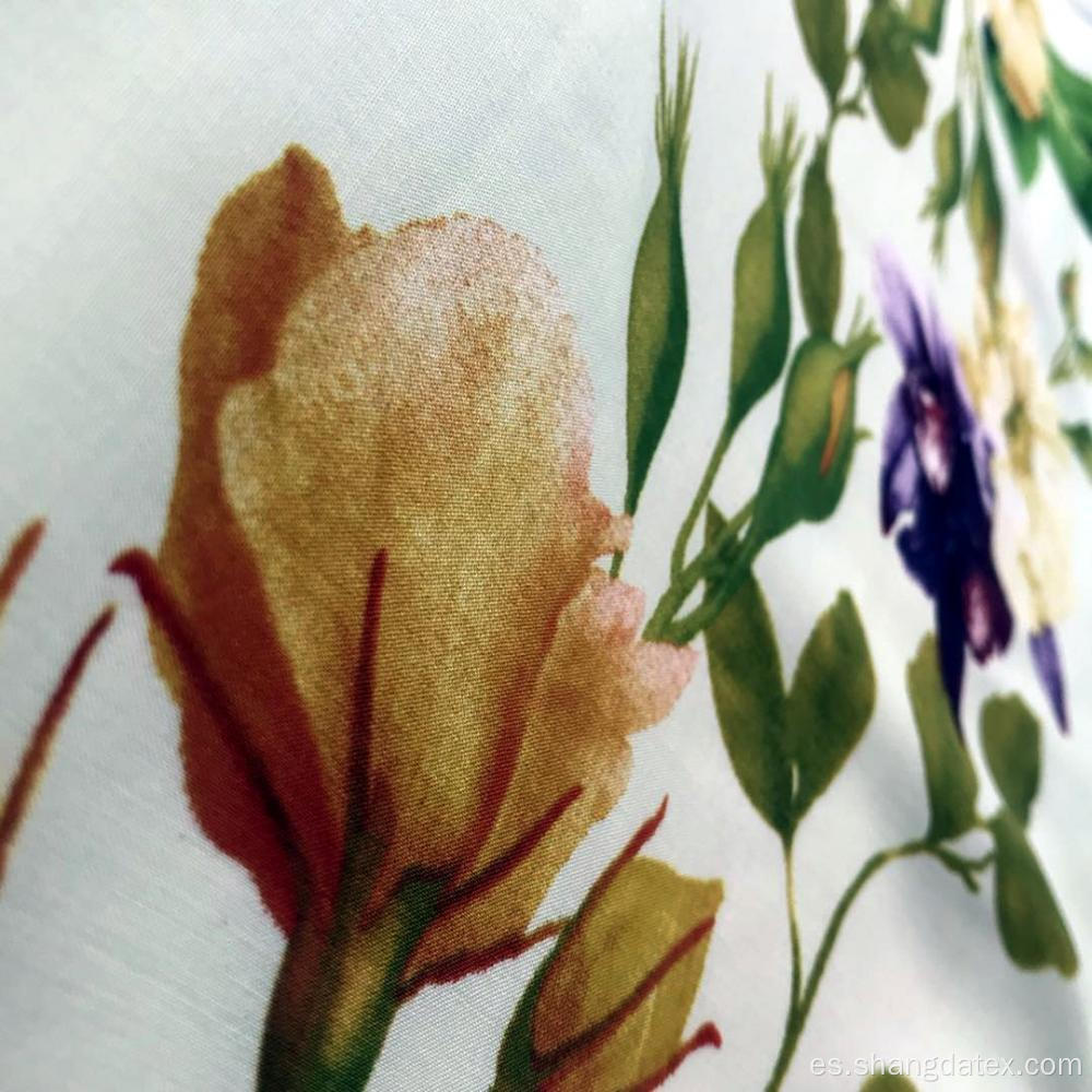 Diseño de borde de flores Estampado semidigital de rayón para vestido