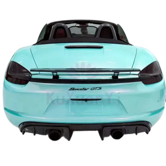 Resin Primer Carbon Fiber A Style Rear Bumper Exhaust Pipe Body Kit for 2013-2015 Porsche Cayman Boxster 981