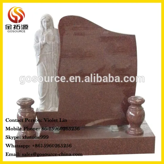 India Red Granite Angel Headstone