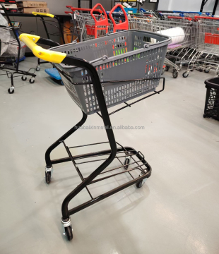 Electric Chrome Double-Deck Shopping Cart for Malls