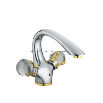 Two handles  brass bib cock faucet- sanitary faucet aerator