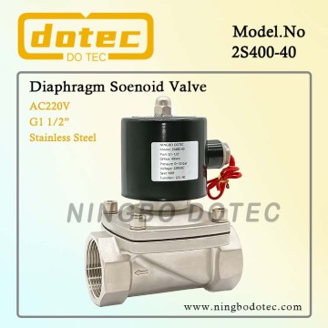 1 1/2'' 2S400-40 Normally Closed Stainless Steel Solenoid Water Valve 220VAC