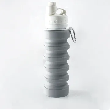Customized Color 500ml Silicone Collapsible Water Bottles