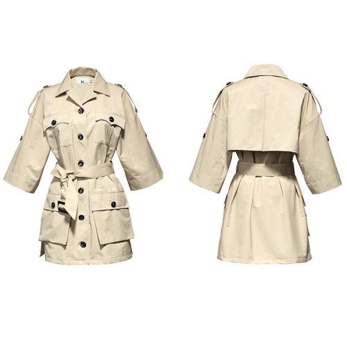 Cotton/Polyamide Waterproof Women Trenchcoat