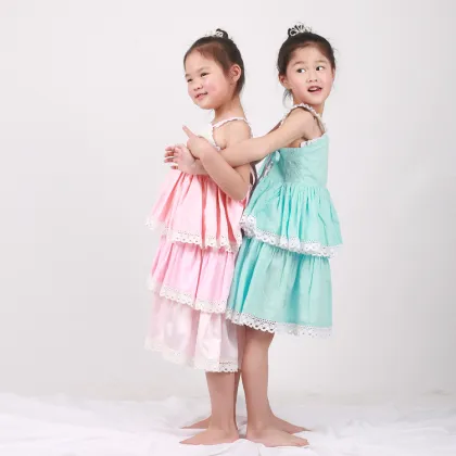 New Design Kid Girls Flower Clothing Dresses Boutique