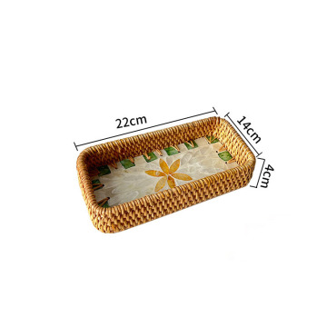 Colorful Splicing Rattan Storage Basket Set for Food & Home Decoration