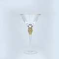 Gold Rimmed Crystal Flute Champagne Glass With Diamond