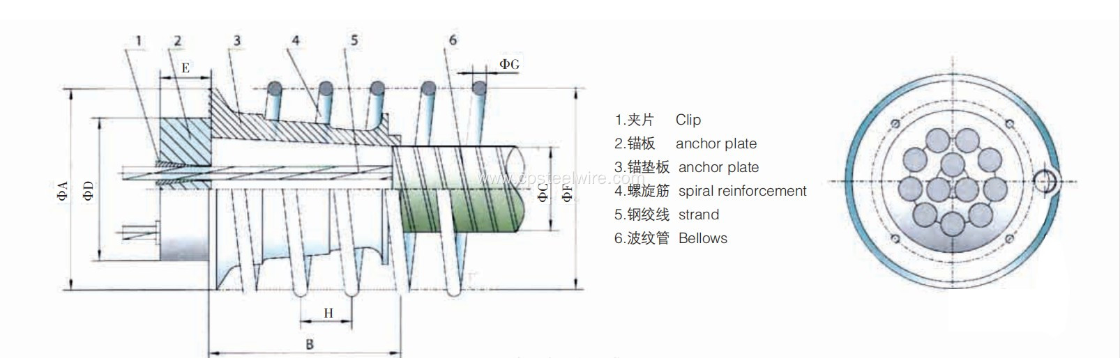 Precision KM Tension Anchorage Component