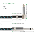 1/2/3/5/6.35mm Audio Jack Music Guitar Bass Aksesori Kabel