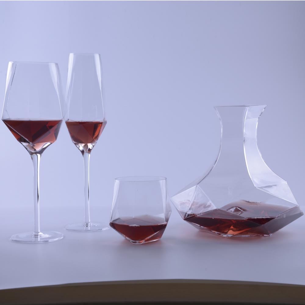 unique Shape Geo Whiskey Glass Cup Geo Glass Tumbler SET