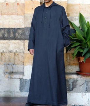 Χαλαρά κουκούλα Casual Kaftan Islamic Abaya-Shirt για τους άνδρες 2025