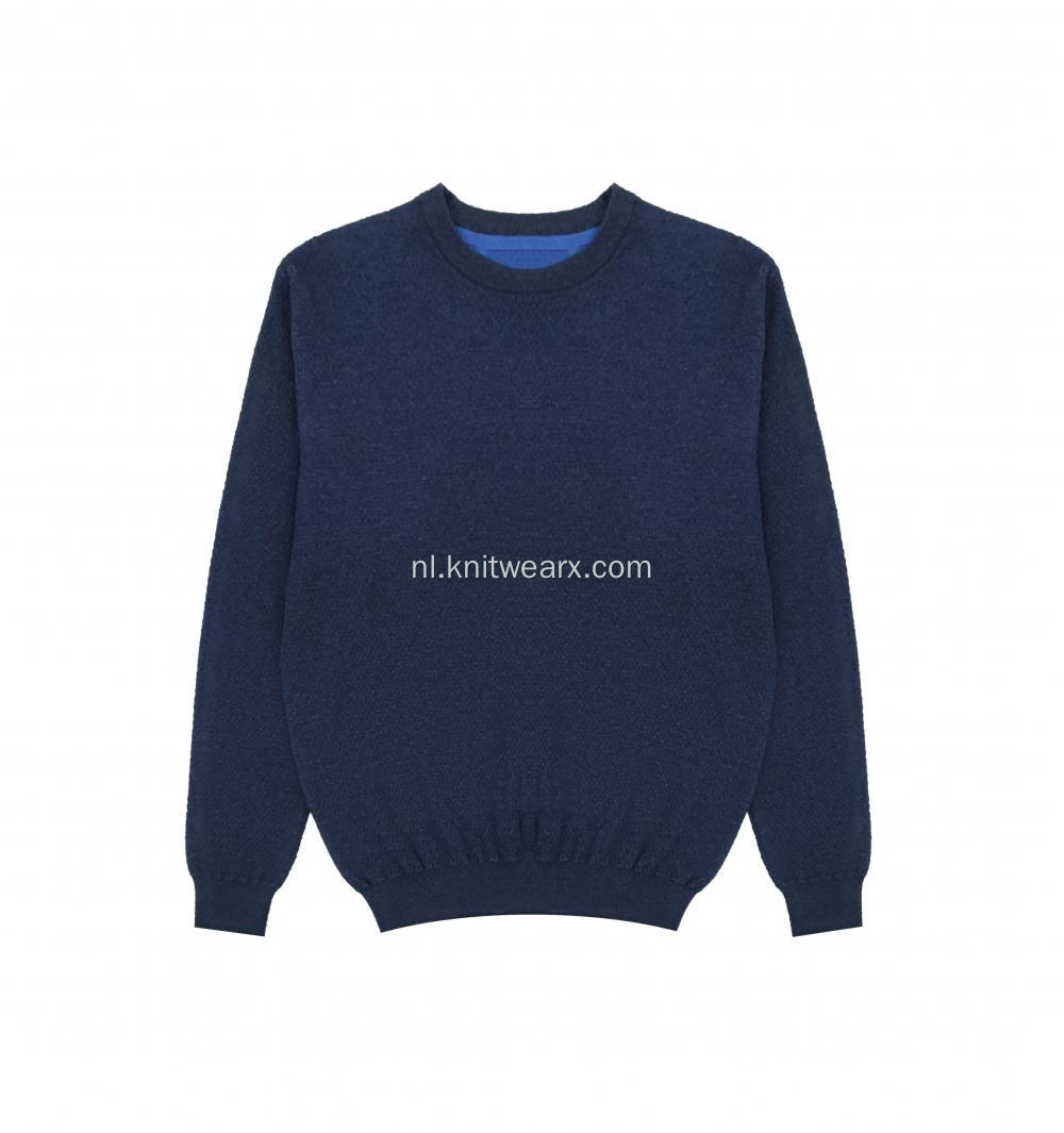 Gebreide Ananassteek 100% katoenen pullover met ronde hals voor heren