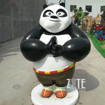 Customized fiberglass movie characters sculpture resin kung fu panda statue
