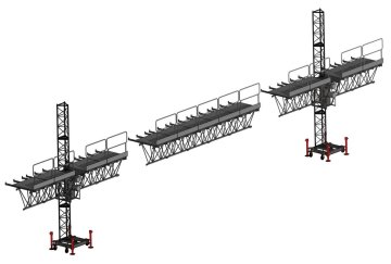 Oem Construction 12m Aerial Twin Lifting Mast Climbing Work Platform / Cradle